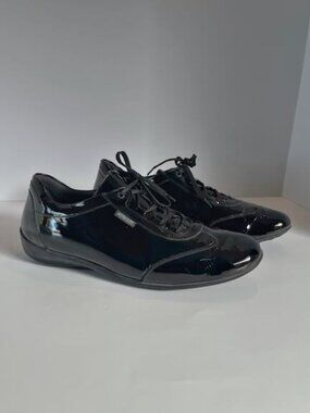Mephisto Black Patent Leather Lace Up Comfort Sneaker 10 EU 41